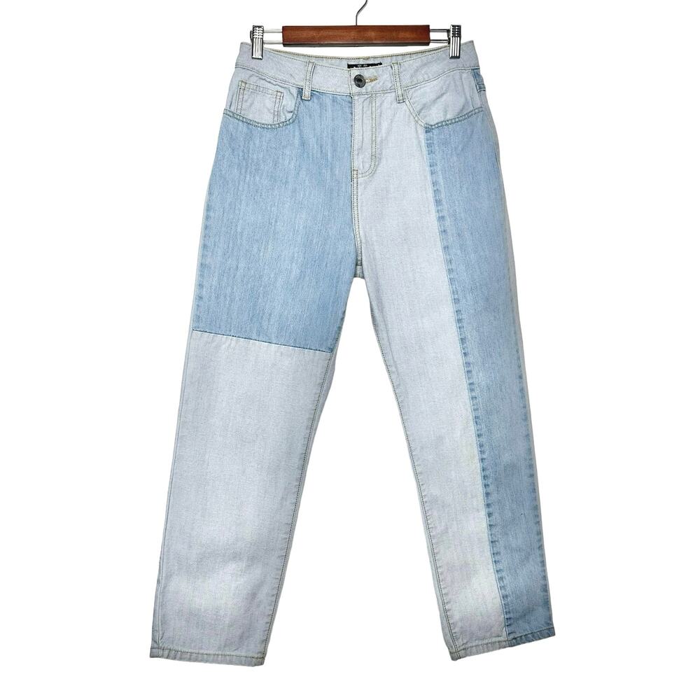 Cuidado Con el Perro | Women | Two Tone Patch High Rise Tapered Leg Jeans | US 4